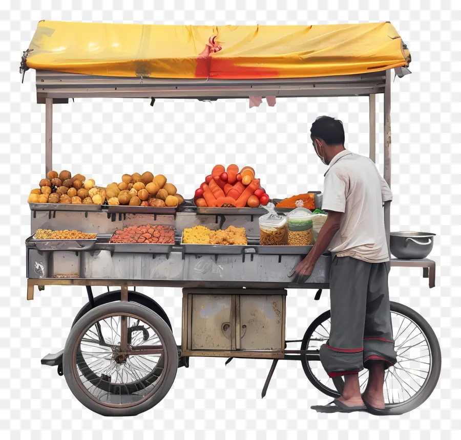 Comida Callejera，Carro De Frutas PNG