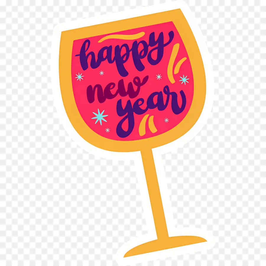 Feliz Año Nuevo，Copa De Vino PNG