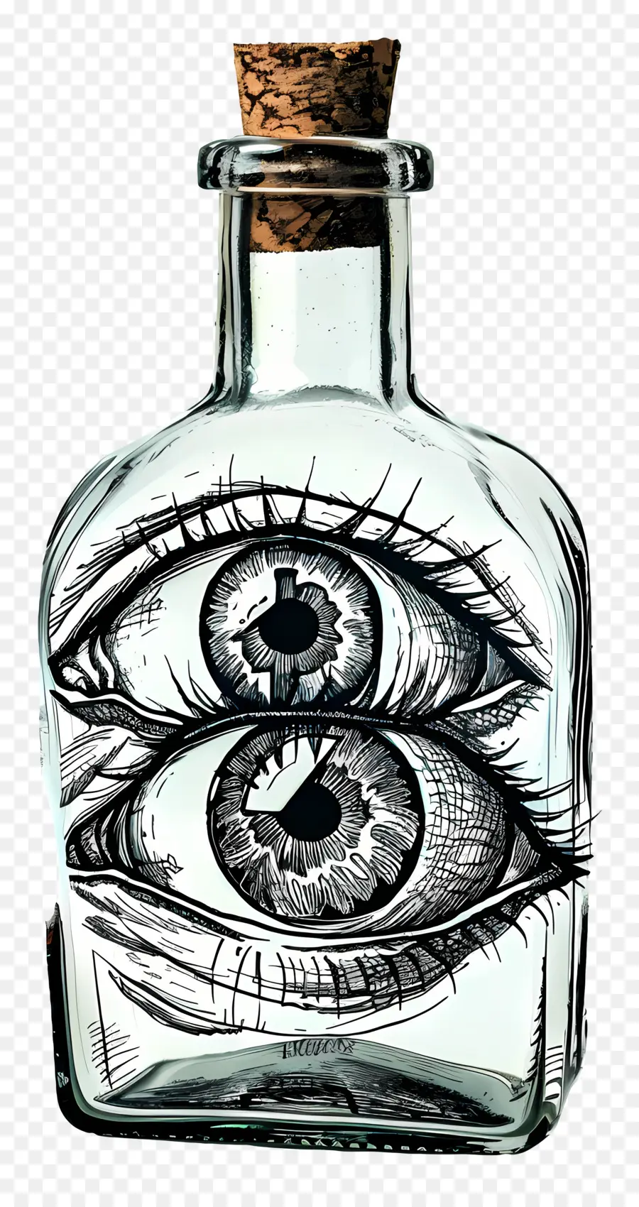 Ojos En Botella De Vidrio，Ojo En Botella PNG