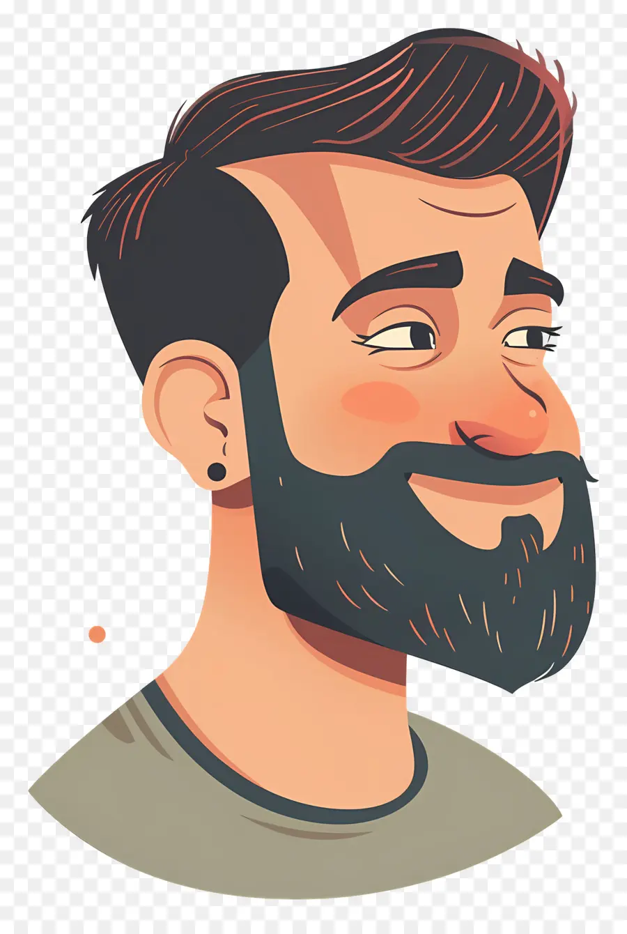 Cabeza De Hombre Sonriente，Hombre Barbudo PNG