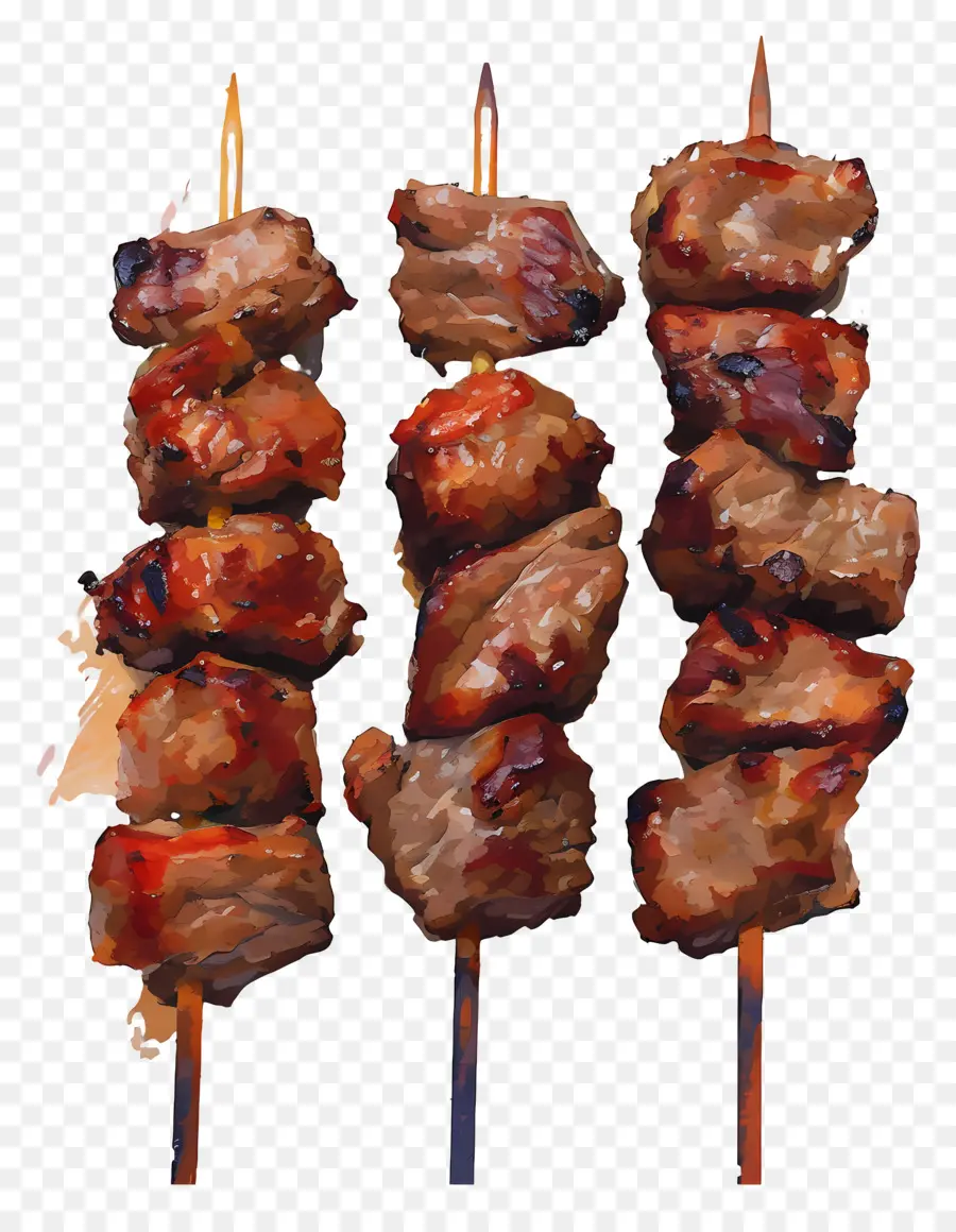 Brochetas De Carne，Carne A La Parrilla PNG