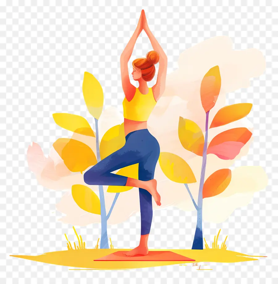 Mujer Haciendo Yoga，Postura De Yoga PNG