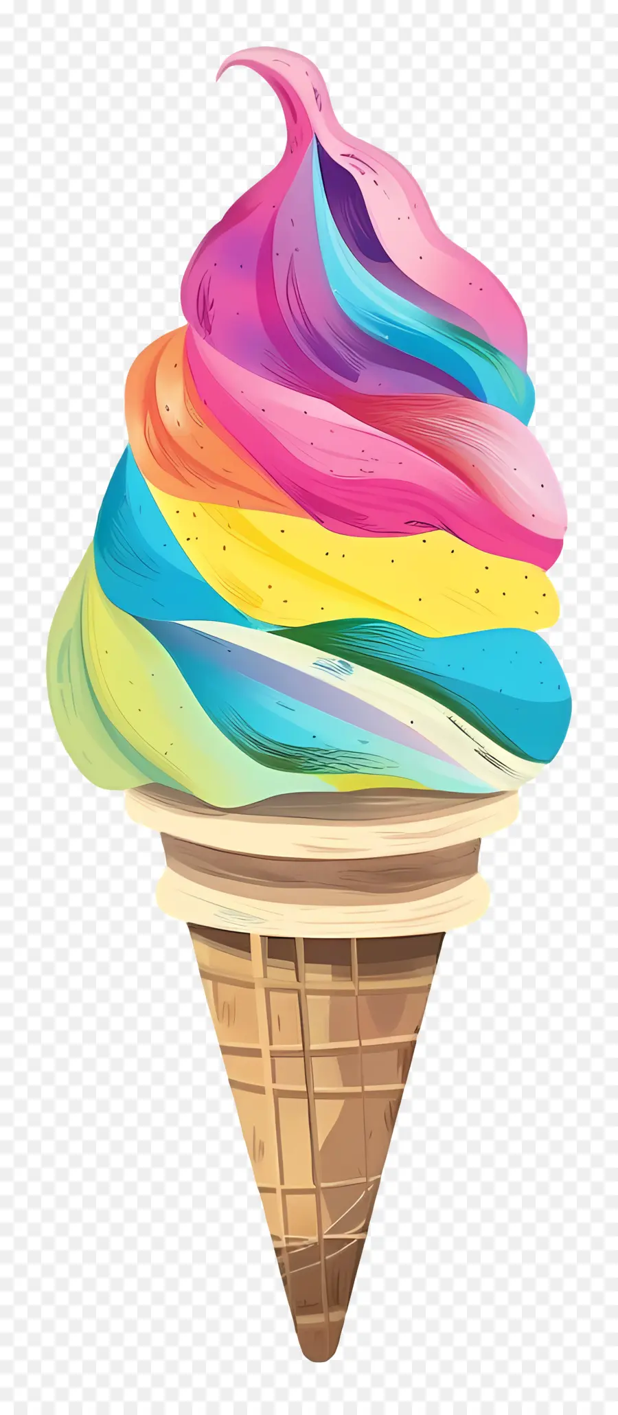 Cono De Helado，Helado Colorido PNG