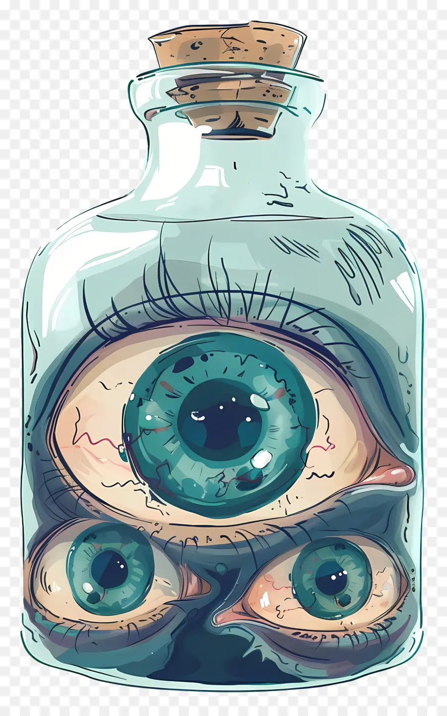 Ojos En Botella De Vidrio，Ojos En Un Frasco PNG