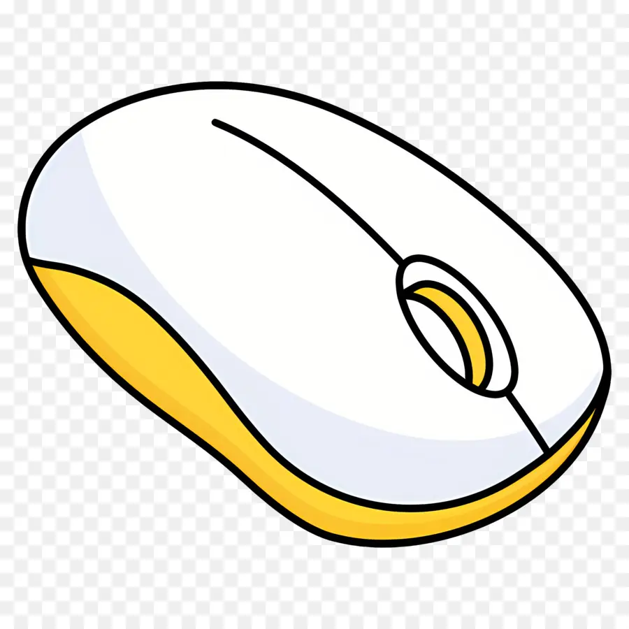 Ratón De Computadora，Ratón Blanco Y Amarillo PNG