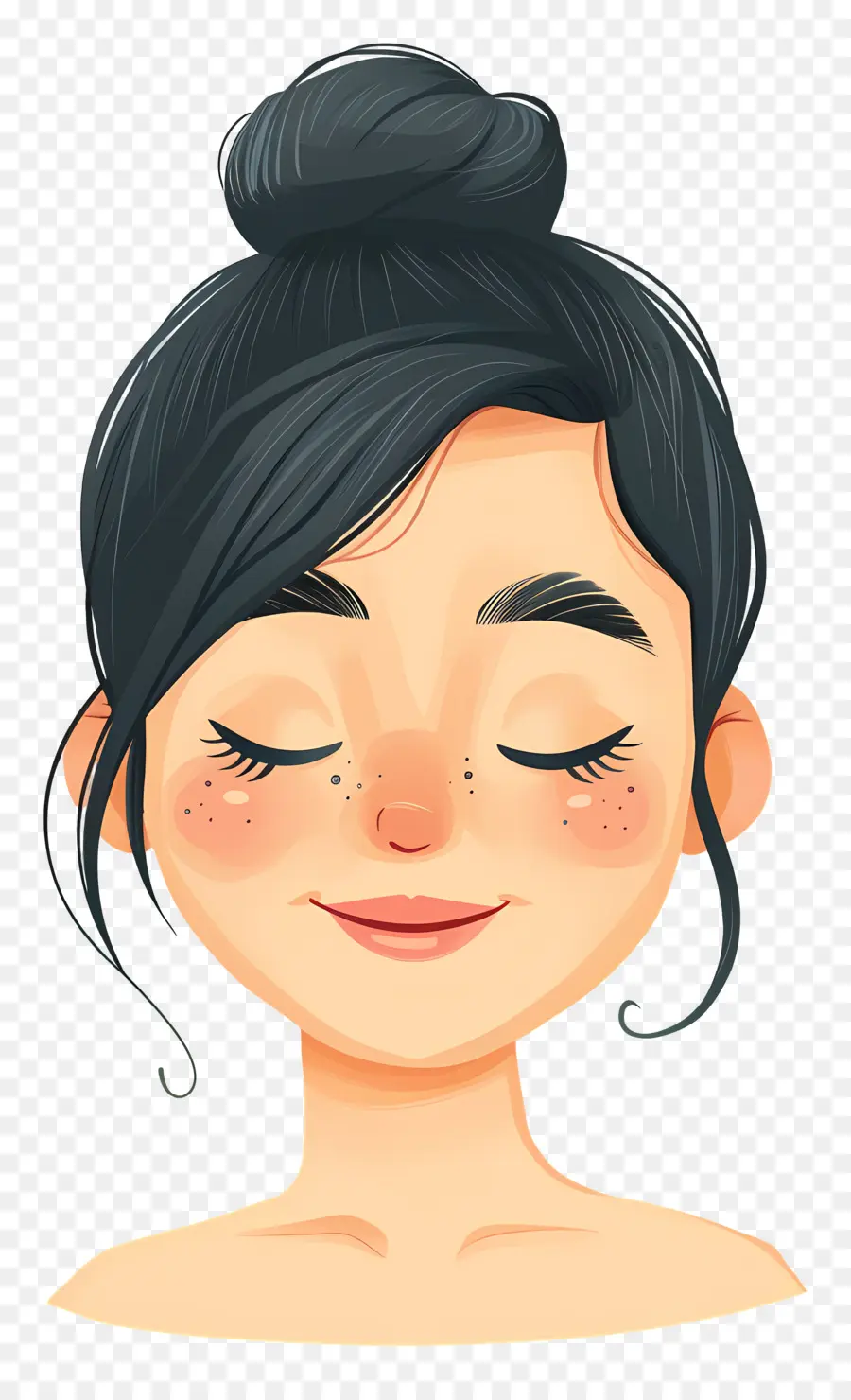 Cabeza De Mujer Sonriente，Chica Con Los Ojos Cerrados PNG