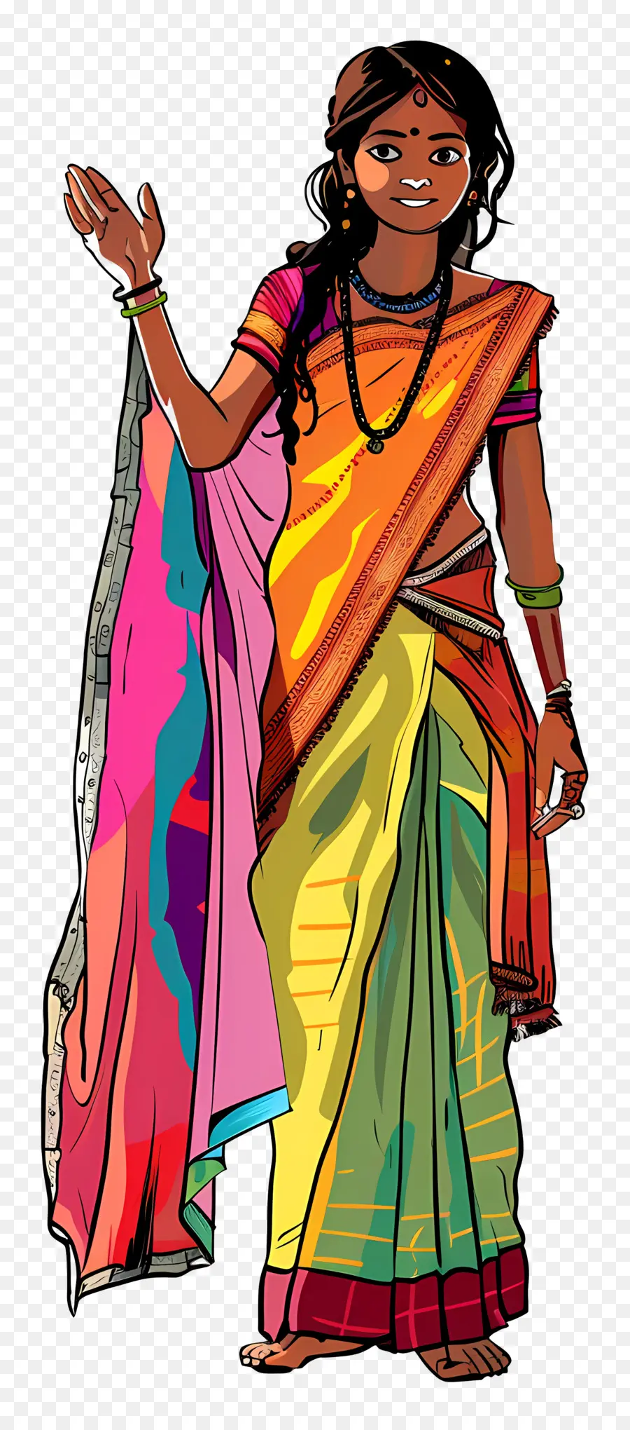 Mujer India，Mujer En Vestido Tradicional PNG