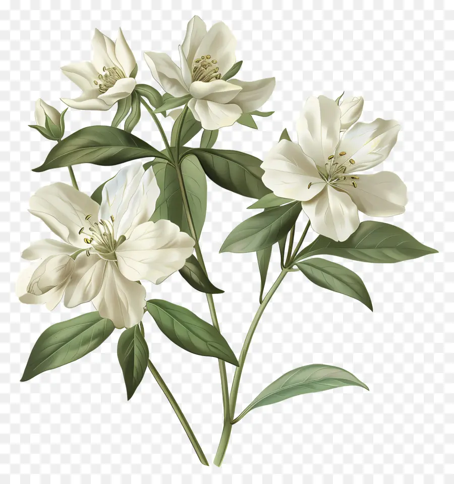 Flores Blancas，Botánico PNG