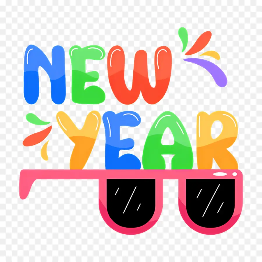 Feliz Año Nuevo，Gafas De Año Nuevo PNG