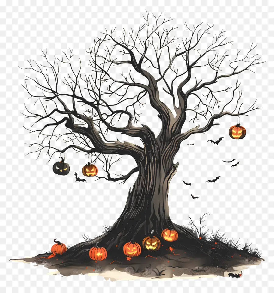 árbol Embrujado，árbol De Halloween PNG