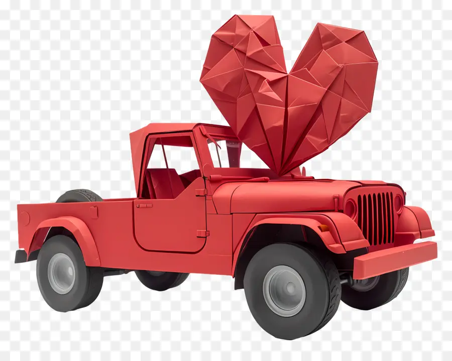 Jeep，Camioneta Roja Con Corazón PNG