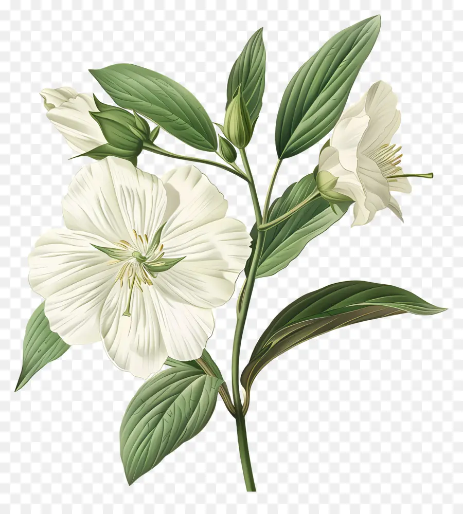 Flores Blancas，Botánico PNG