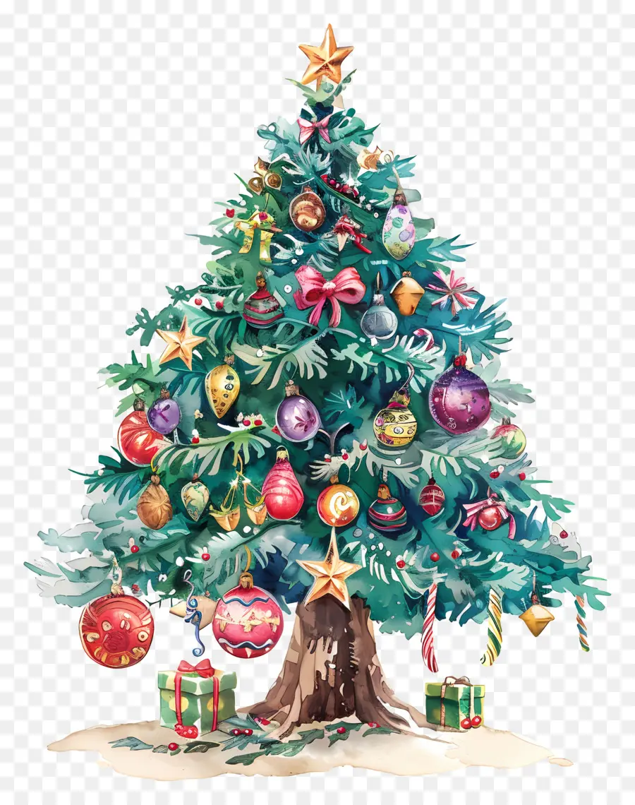 árbol De Navidad，Árbol De Navidad Decorado PNG