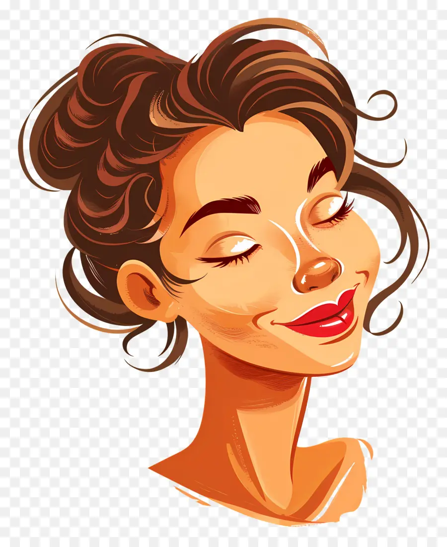 Cabeza De Mujer Sonriente，Mujer Sonriente PNG