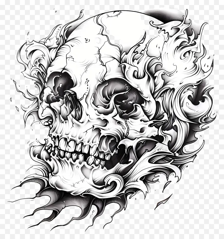 Tatuaje De Calavera，Cráneo PNG