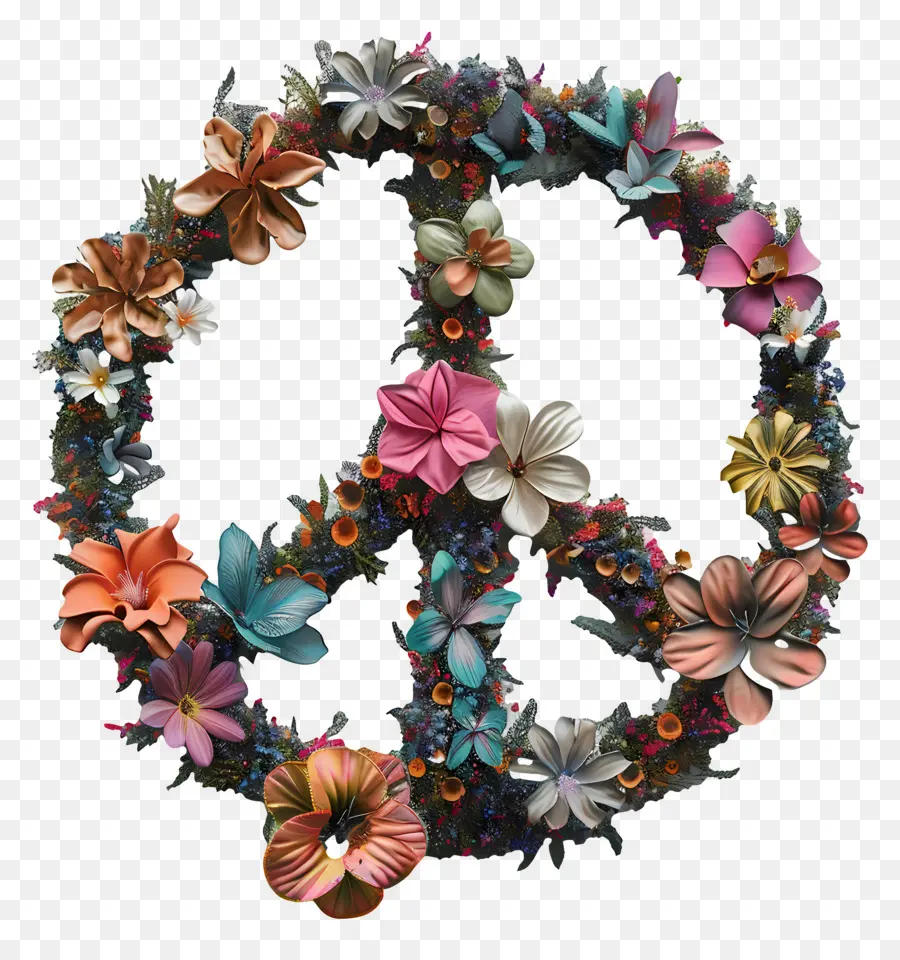 Signo De La Paz，Signo De La Paz Floral PNG