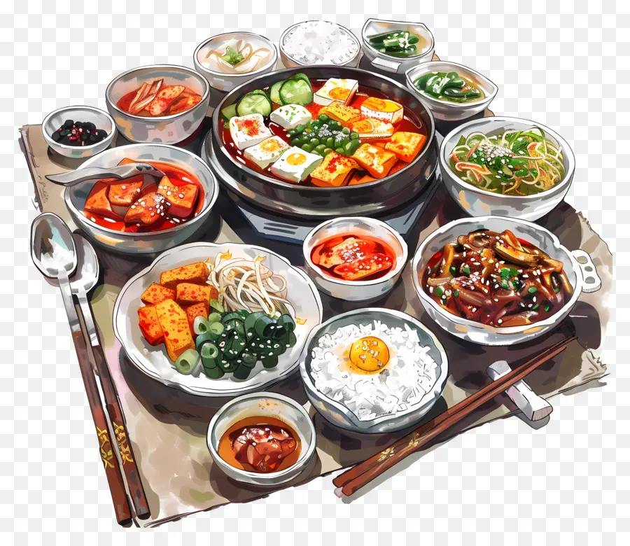 Comida Coreana，Platos PNG