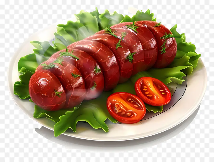 Carne Cocida，Plato De Salchicha PNG