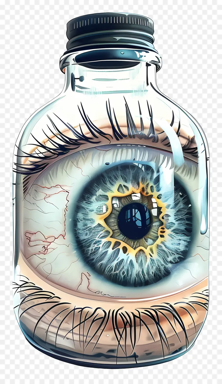 Ojos En Botella De Vidrio，Ojo En Un Frasco PNG