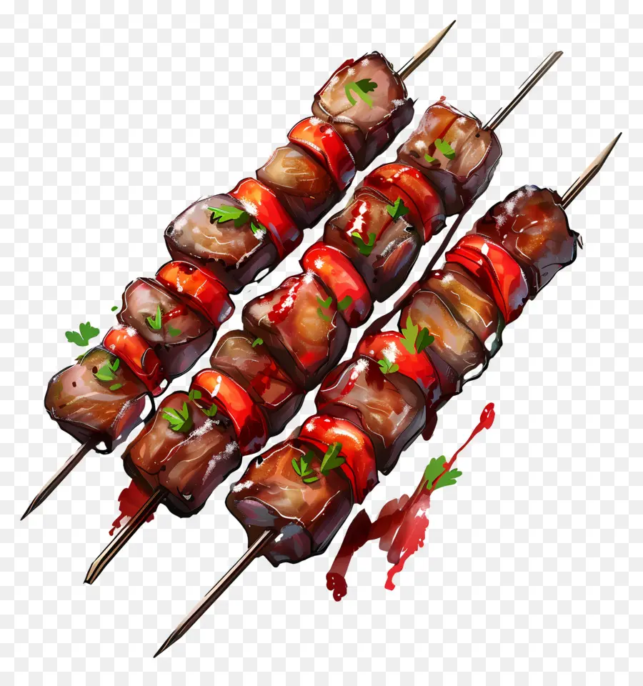 Brochetas De Carne，Brochetas De Carne A La Parrilla PNG