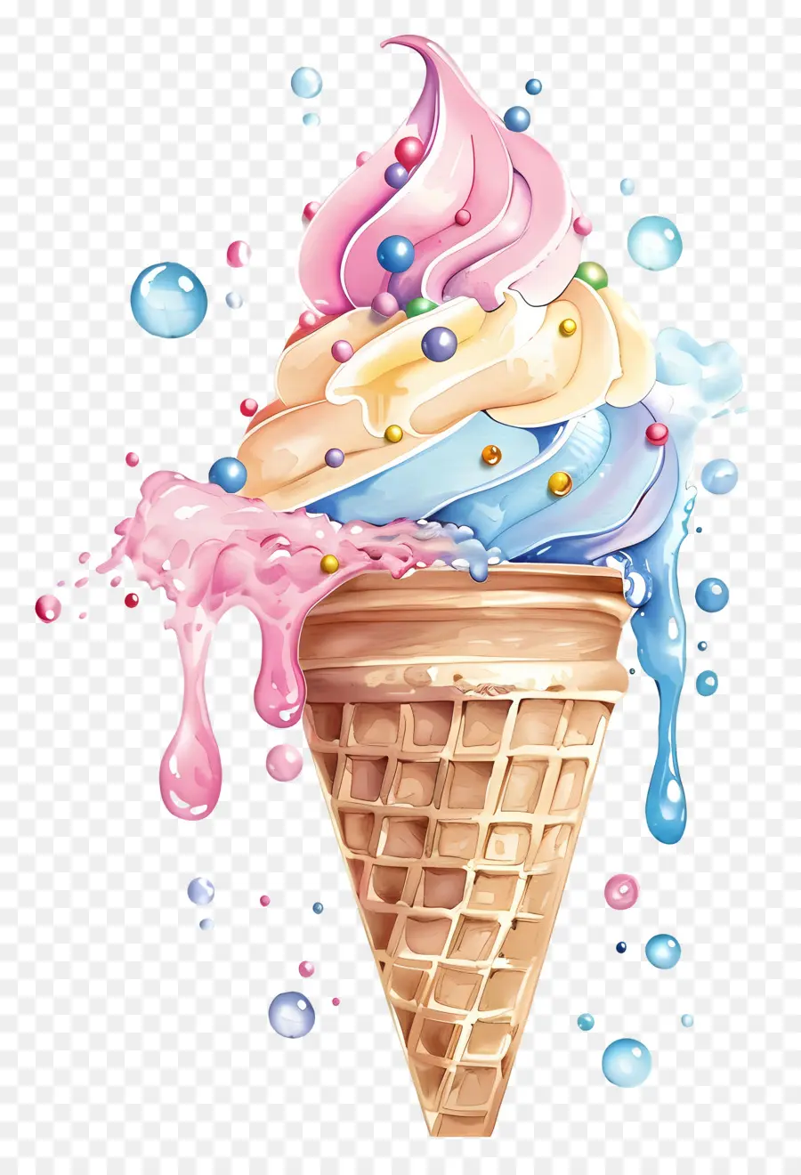 Cono De Helado，Postre PNG