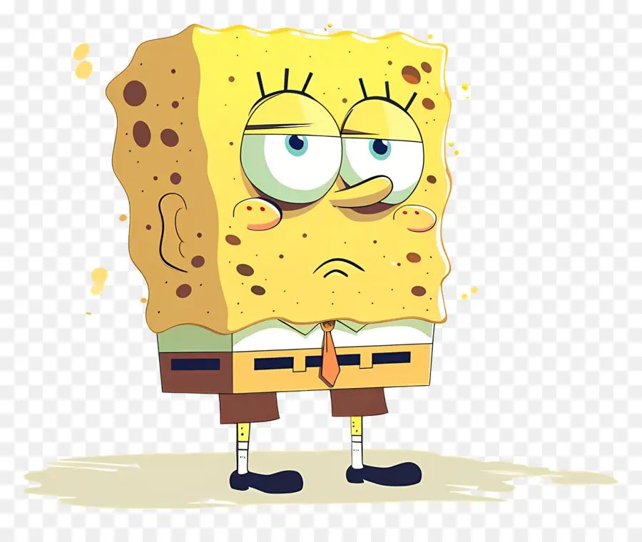 Bob Esponja，Carácter De Esponja Con Expresión Cansada PNG