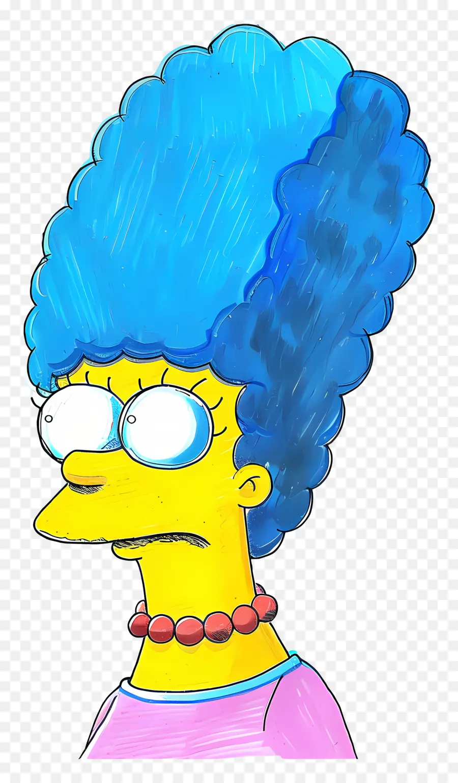 Marge Simpson，Personaje De Pelo Azul Con Gafas PNG