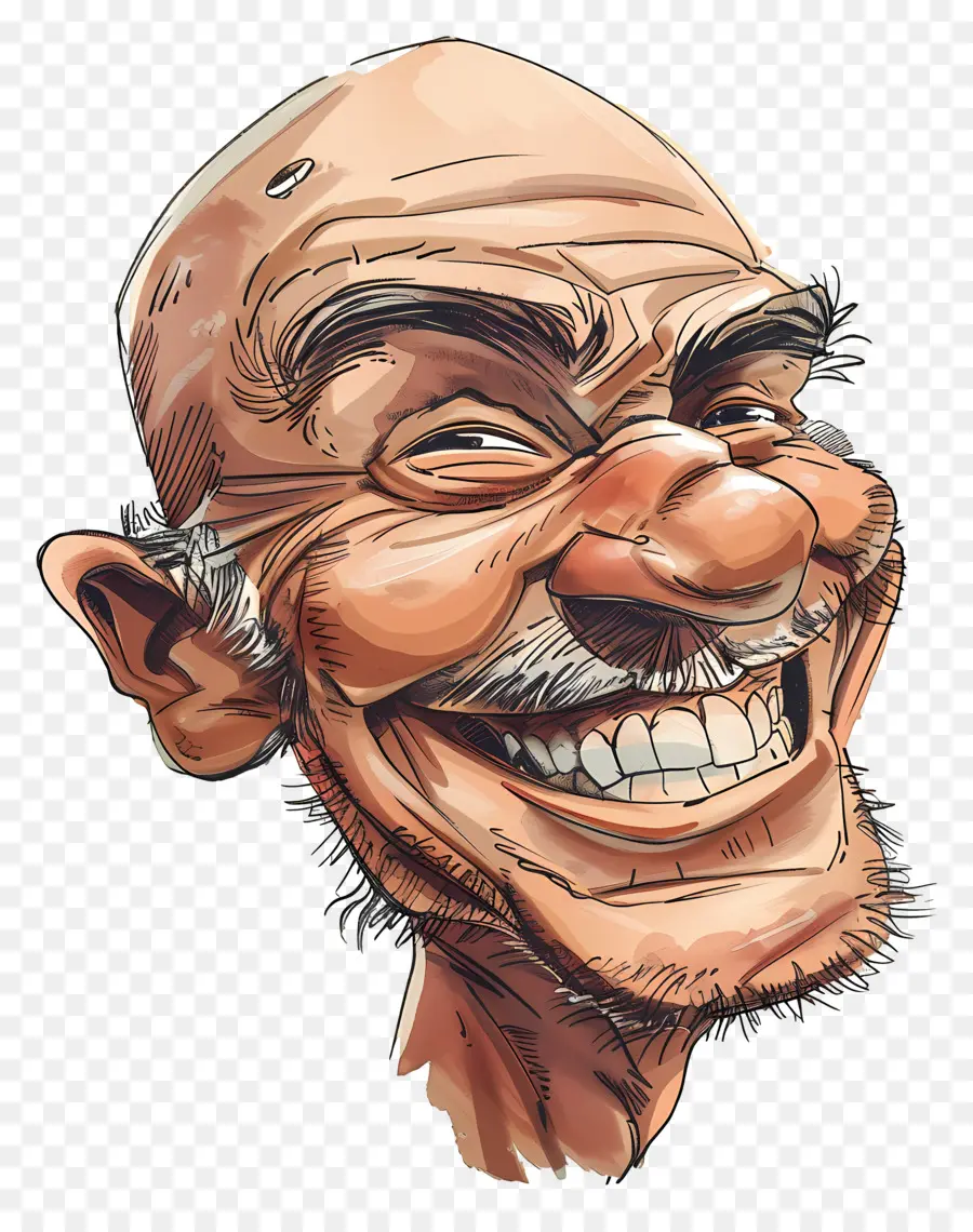 Cabeza De Hombre Sonriente，Hombre Calvo Sonriente PNG