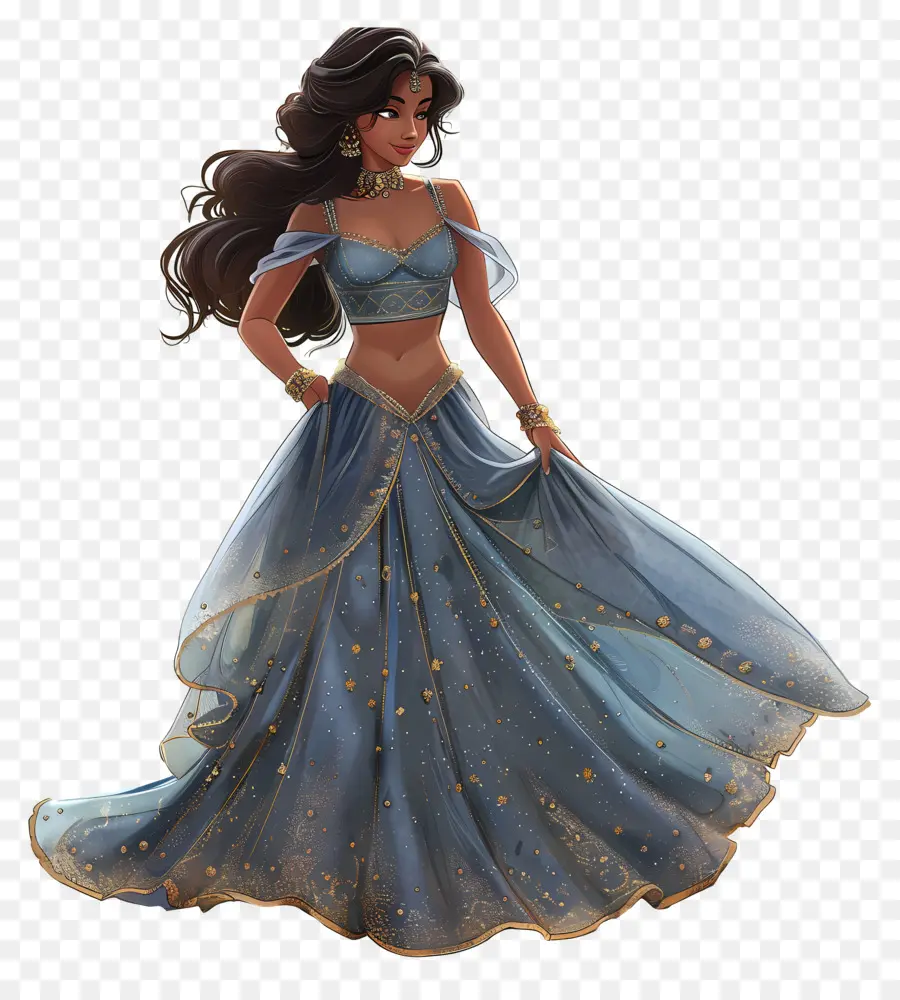 Princesa Cenicienta，Princesa Con Vestido Azul PNG