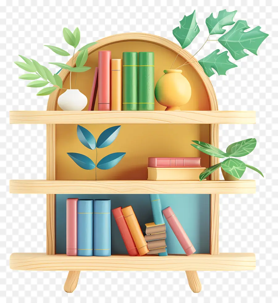 Muebles De Estantería，Estantería Con Libros PNG