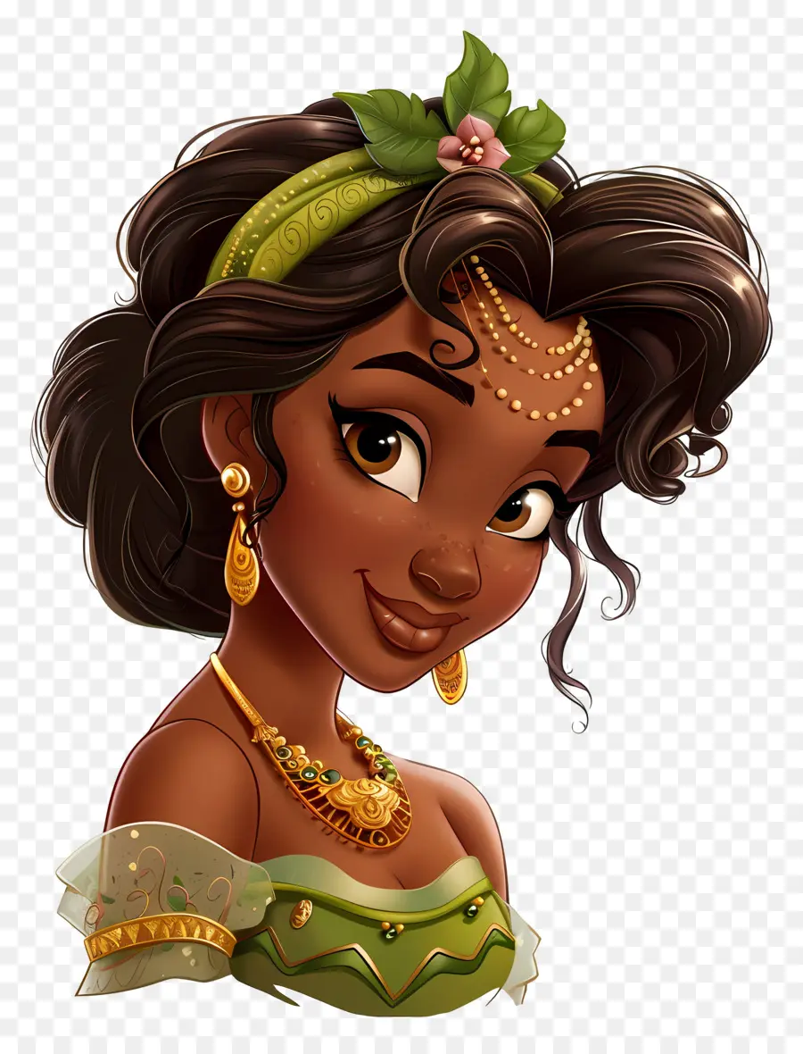 Princesa Tiana，Princesa Animada PNG