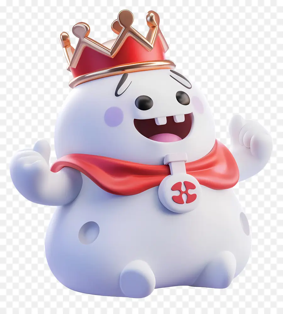 Rey Boo，Personaje Blanco Con Corona PNG