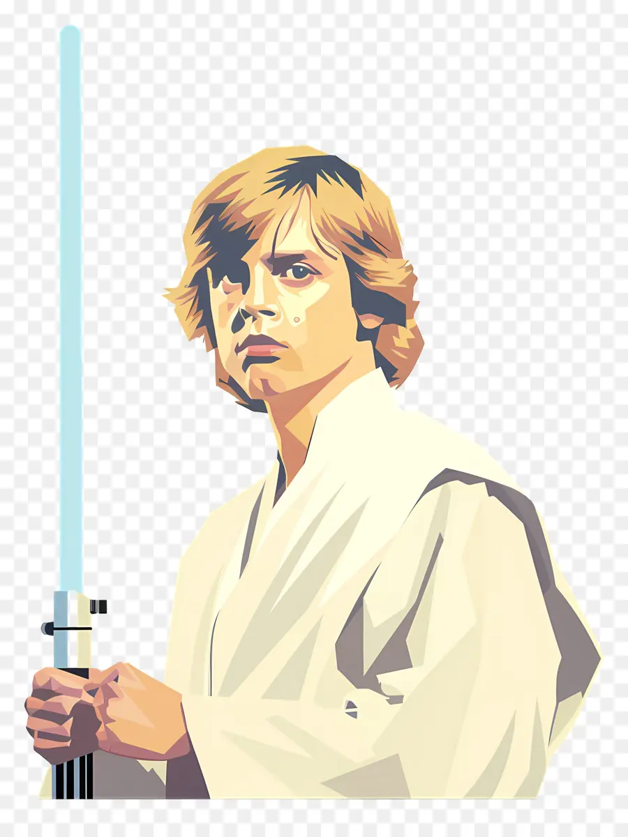 Lucas Skywalker，Hombre Con Sable De Luz PNG