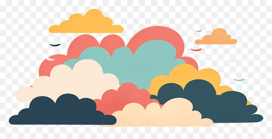 Nubes，Nubes Coloridas PNG