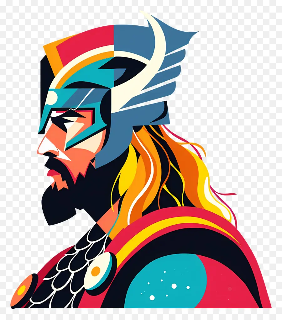 Thor，Guerrero Colorido PNG