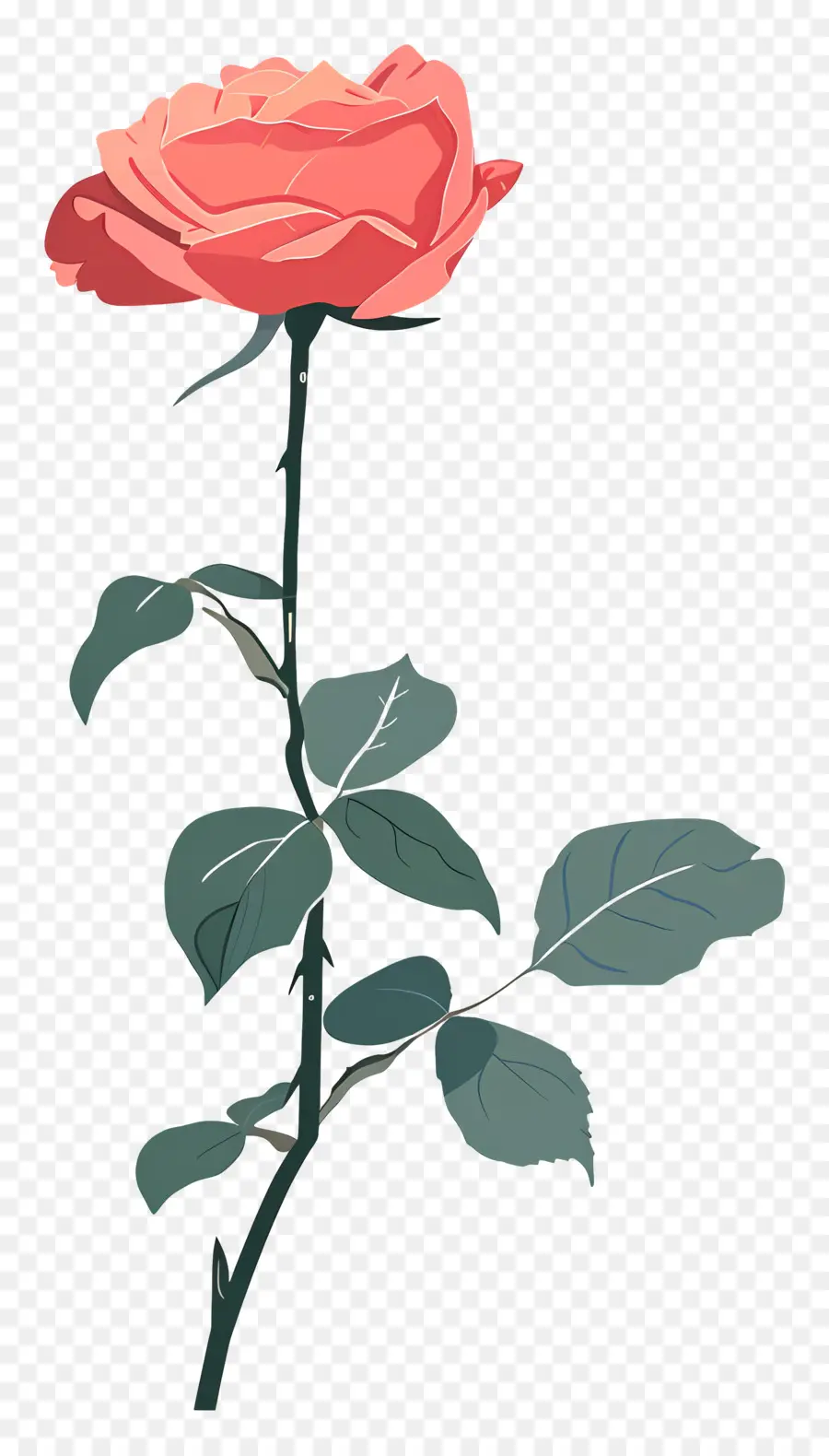 Tallo De Rosa，Rosa Roja PNG