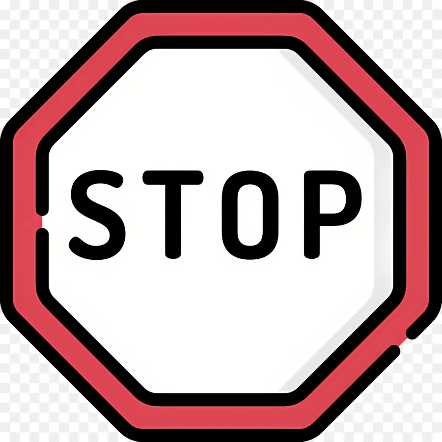 Señal De Stop，Rojo PNG