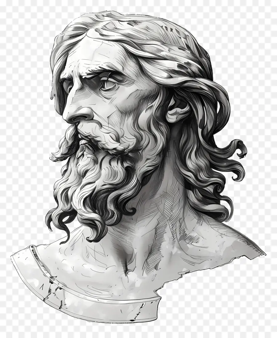 Hombre Antiguo，Escultura Busto PNG