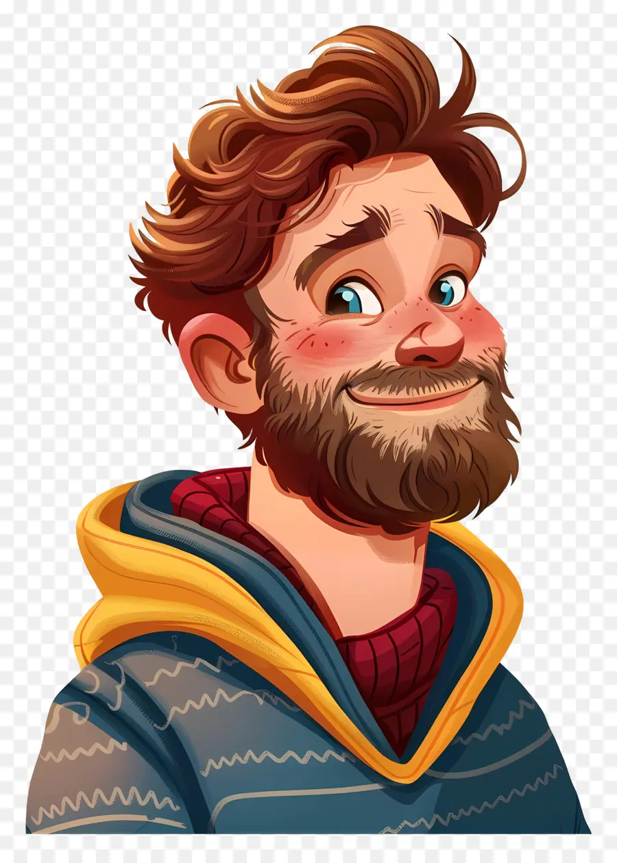 Cabeza De Hombre Sonriente，Hombre Barbudo PNG