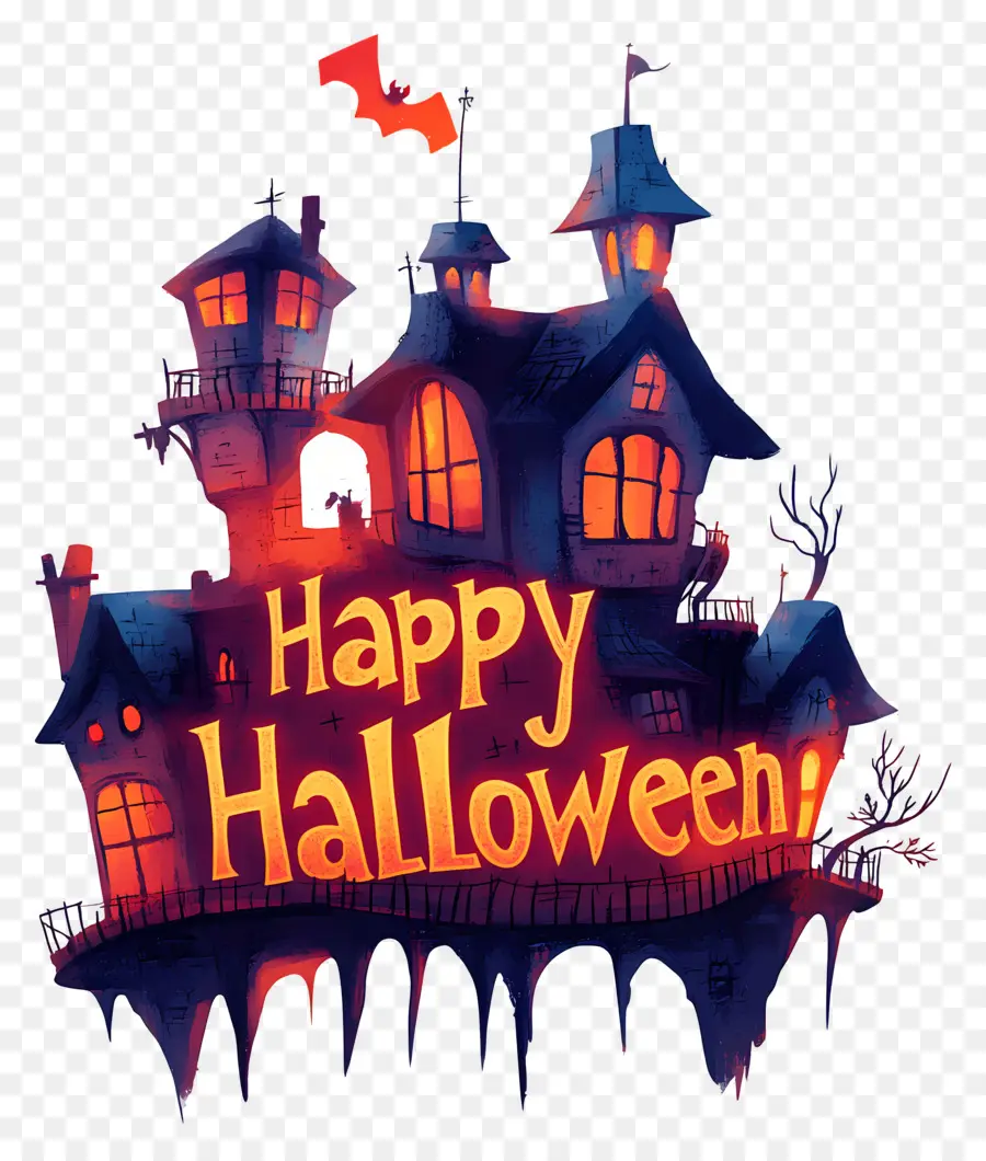 Feliz Halloween，Casa Embrujada PNG