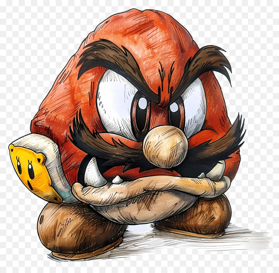 Goomba，Personaje De Dibujos Animados Enojado PNG