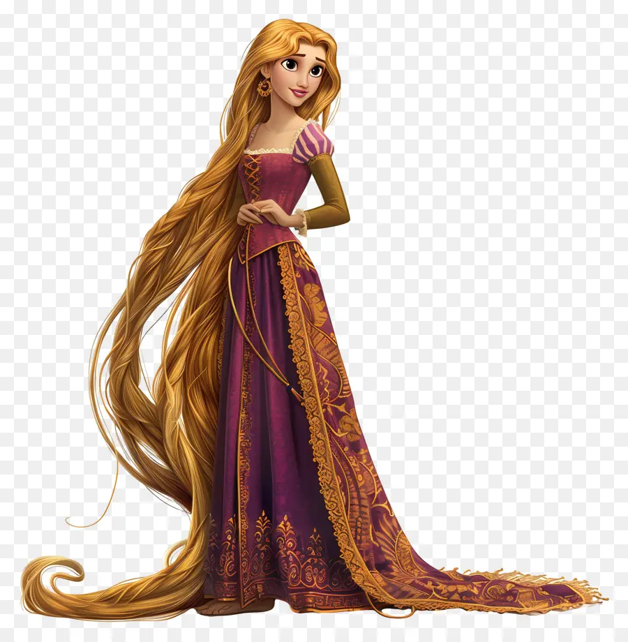 Princesa Rapunzel，Princesa Con Pelo Largo PNG