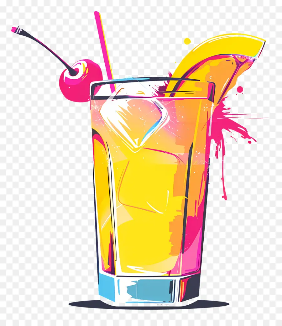 Cóctel Alcohólico Tropical，Bebida Colorida PNG