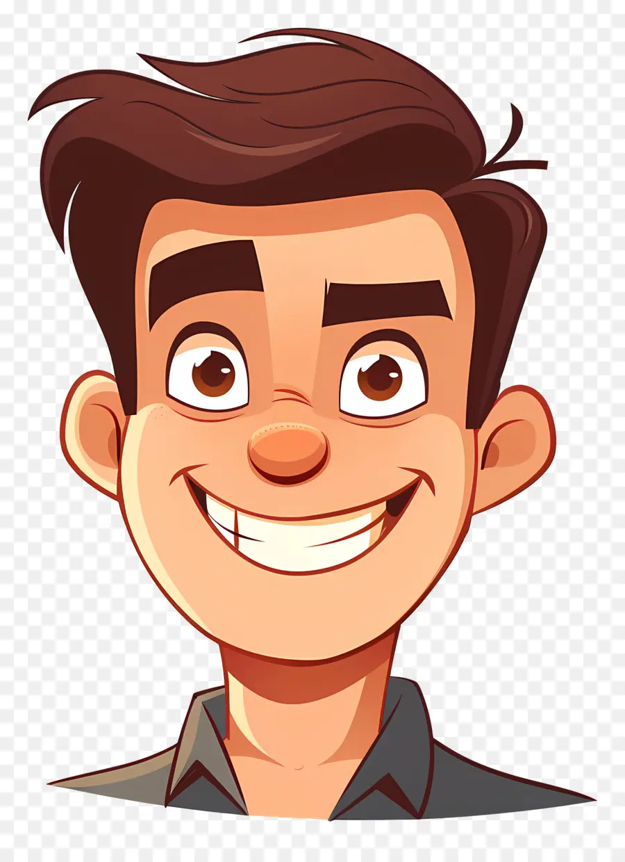 Cabeza De Hombre Sonriente，Hombre De Dibujos Animados PNG