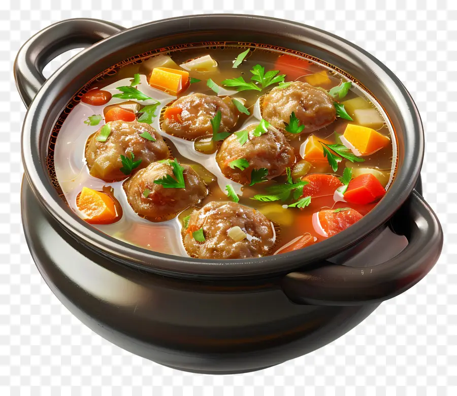 Sopa De Albóndigas，Sopa En Olla PNG