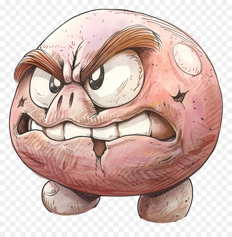 Goomba，Personaje De Dibujos Animados Enojado PNG