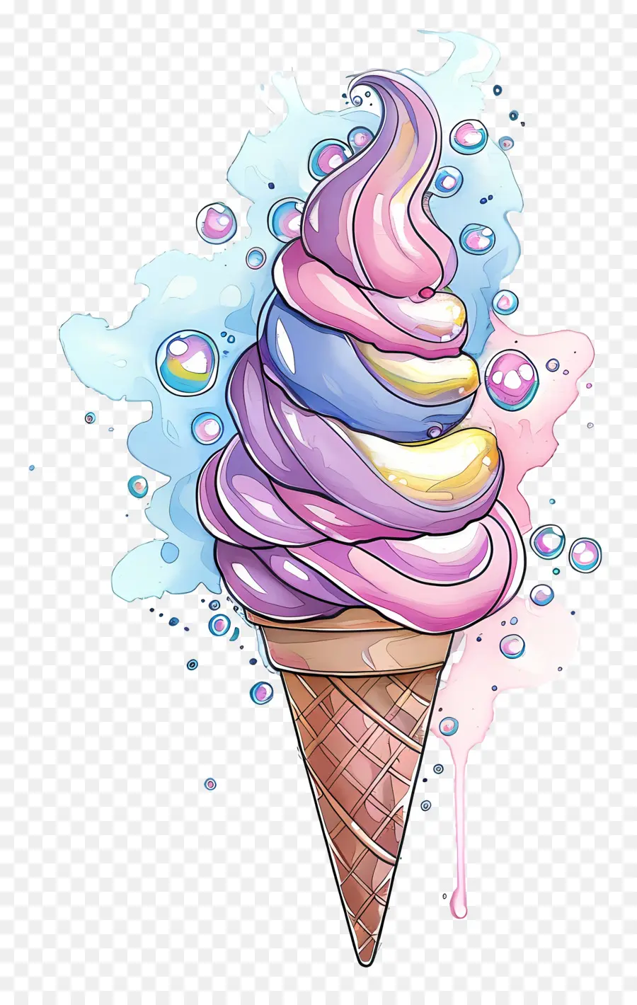 Cono De Helado，Postre PNG