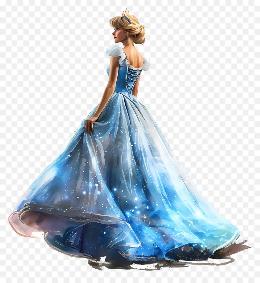 Princesa Cenicienta，Vestido Azul PNG