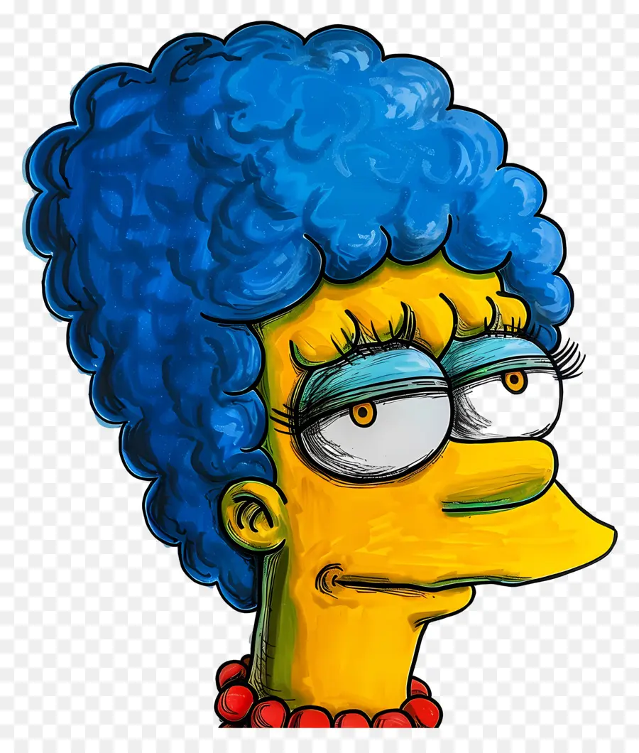 Marge Simpson，Personaje De Dibujos Animados De Pelo Azul PNG