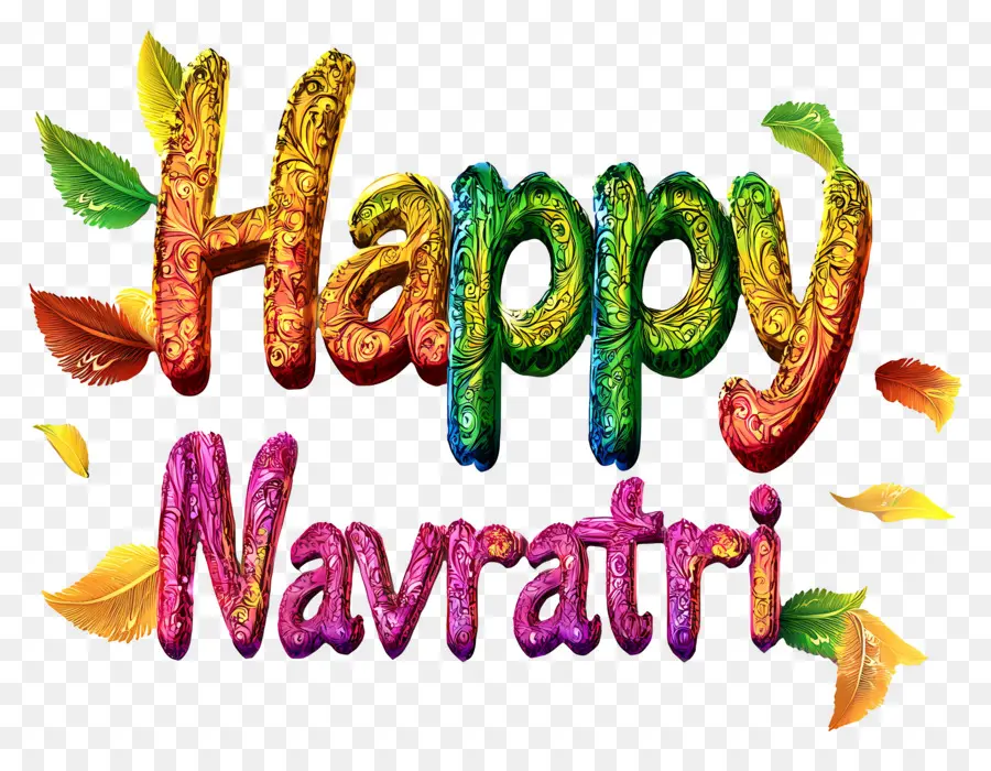 Feliz Navratri，Texto Feliz De Navratri PNG